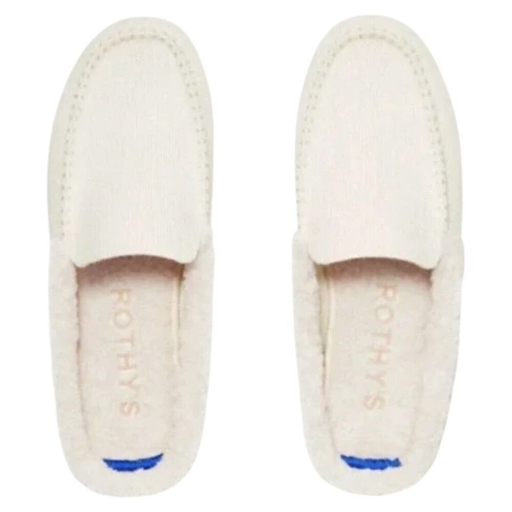 Rothys The Scuff Slipper‎ WMNS 13 Ivory Flats Merino Wool Blend Cozy Christmas